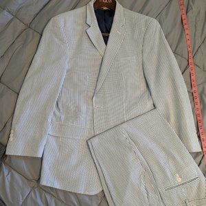 Men's suit - Tommy Hilfiger - Blue Striped Seersucker - 42R